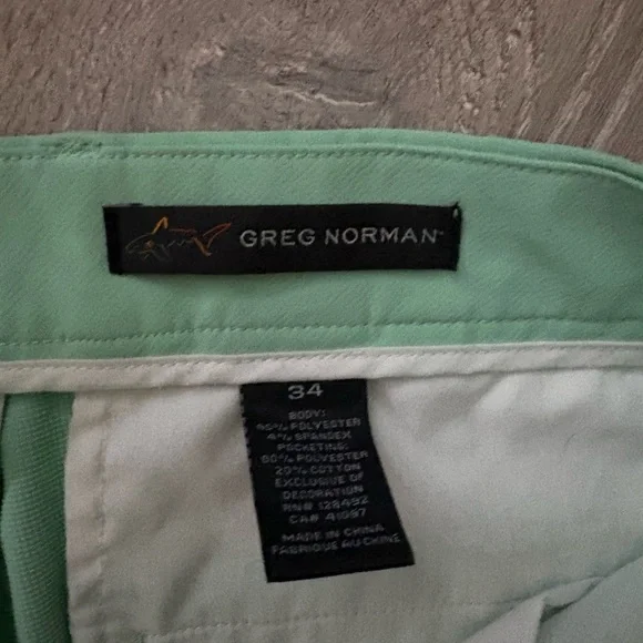 Greg Norman Collection Mint Green Flat Front Shorts - Picture 3 of 5